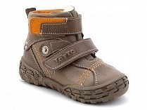 248-134,88,85 Тотто (Totto), ботинки демисезонные утепленные, байка, коричневый, бежевый, оранжевый, кожа. в Камчатке