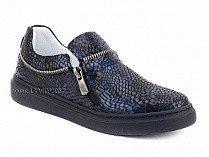 295-114(31-36) Миниколор (Minicolor), туфли детские ортопедические профилактические, кожа, синий крокодил в Камчатке