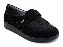 231115 Сурсил-Орто (Sursil-Ortho), туфли для взрослых, черные, кожа, стрейч ткань, полнота 6 в Камчатке