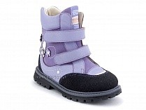 504 (26-30) Твики (Twiki) ботинки детские зимние ортопедические профилактические, кожа, нубук, натуральная шерсть, сиреневый в Камчатке