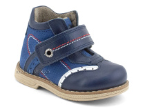202-3 Твики (Twiki), ботинки демисезонные детские ортопедические профилактические на флисе, флис, кожа, нубук, синий в Камчатке