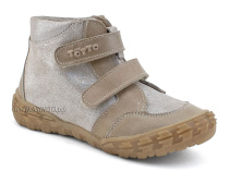201-191,138 Тотто (Totto), ботинки демисезонние детские профилактические на байке, кожа, серо-бежевый в Камчатке