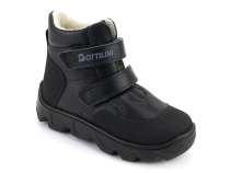 BL-271(05) Боттилини (Bottilini), ботинки  детские демисезонные  ортопедические профилактические, кожа, байка, черный в Камчатке