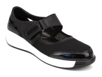 K231-R-GD-07-A (36-41) Кумфо (Kumfo) туфли для взрослых, текстиль, кожа, черный в Камчатке