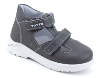0228-821 Тотто (Totto), туфли детские ортопедические профилактические, кожа, серый в Камчатке