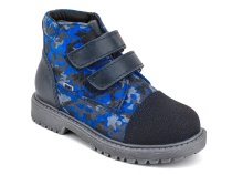 201-721 (26-30) Бос (Bos), ботинки детские утепленные профилактические, байка,  кожа,  синий, милитари в Камчатке