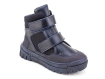 35141Ш ШагоВита (Shagovita), ботинки детские зимние ортопедические профилактические, кожа, текстиль,  шерсть, темно-синий в Камчатке