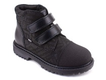 201-125 (31-36) Бос (Bos), ботинки детские утепленные профилактические, байка, кожа, нубук, черный, милитари в Камчатке