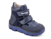 BL-271(50) Боттилини (Bottilini), ботинки  детские демисезонные  ортопедические профилактические, кожа, нубук, байка, темно-синий 
