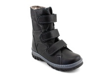 207ч (26-30) Аквелла (Akwella), ботинки зимние ортопедические с высоким берцем, натуральная шерсть, кожа, черный в Камчатке