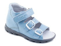 0313-9-603 Тотто (Totto), сандалии детские открытые ортопедические профилактические, кожа, голубой в Камчатке