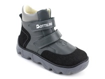 BL-271(3) Боттилини (Bottilini), ботинки  детские демисезонные ортопедические профилактические, кожа, байка, серый в Камчатке